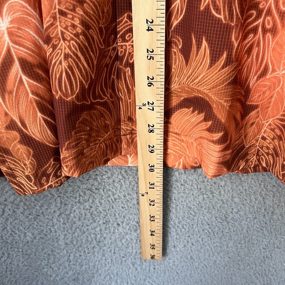 Tommy Bahama Shirt Mens Medium Orange Bahama Coast Luminescent Fronds Camp Coast - Picture 5 of 13